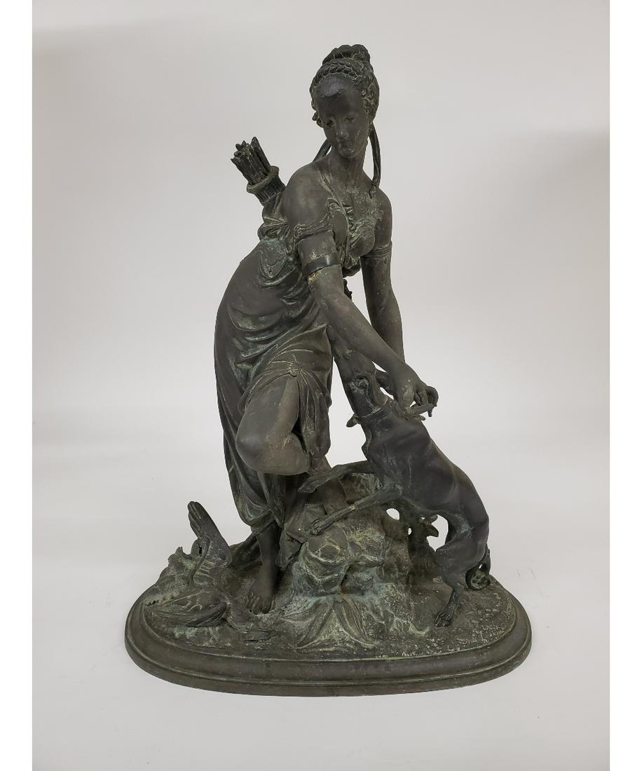Large French Spelter Metal Sculpture (1 of 7)