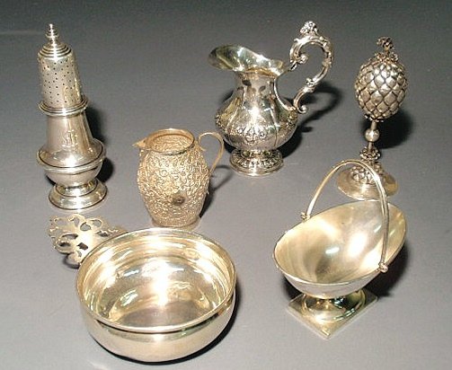 Group of sterling silver and 800 silver tableware,: Group of sterling silver and 800 silver tableware, approx. 26 troy oz.