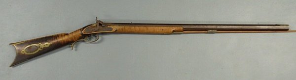 Percussion long rifle, the lock signed “Dunlap Jr,