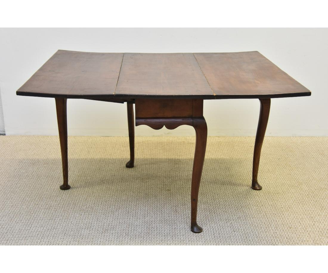 English Queen Anne Drop-leaf Table: English Queen Anne drop-leaf table 29"h x 19"w x 44"l / each leaf 16"w