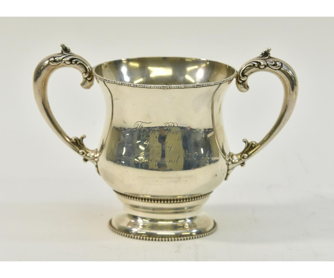 Sterling Silver "Philadelphia Club..." Trophy Cup: Sterling silver trophy cup "Philadelphia Club Billiard Tournament 1898"...First Prize Won by William Townsend Wright 6"h x 8"w / 10 troy oz.