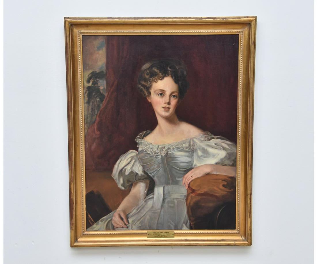 After Thomas Sully Portrait: After Thomas Sully, oil on canvas portrait of Abby Ann King Turner wife of Peter Van Pelt B. 1810 - D. 1885 35.75" x 27.5" sight size / 41.75" x 33.75" overall