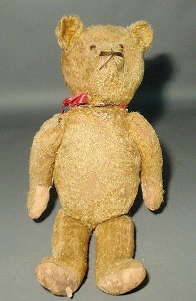 Vintage gold mohair teddy bear. As found. 25"h.x11: Vintage gold mohair teddy bear. As found. 25"h.x11"w.