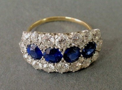 Sapphire and diamond ring in an 18k y.g. setting m