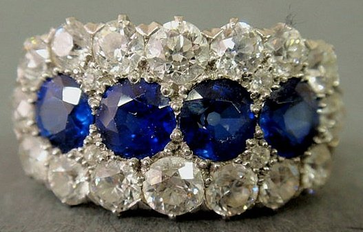 Sapphire and diamond ring in an 18k y.g. setting m - 2