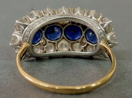 Sapphire and diamond ring in an 18k y.g. setting m - 3