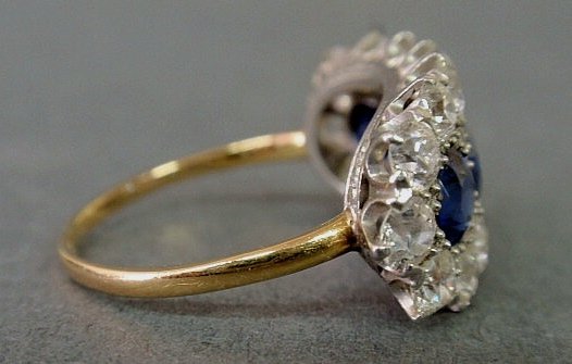 Sapphire and diamond ring in an 18k y.g. setting m - 4