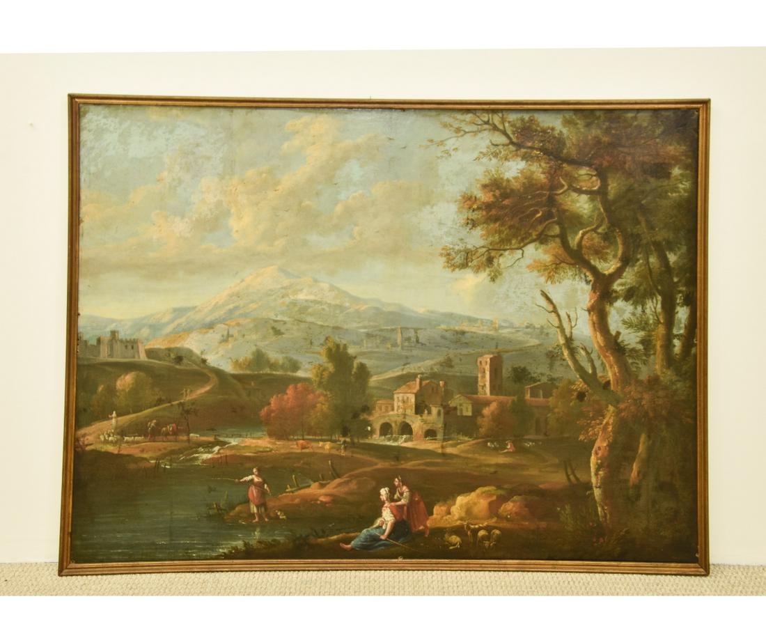 Large Continental Oil on Canvas Landscape (1 of 8)