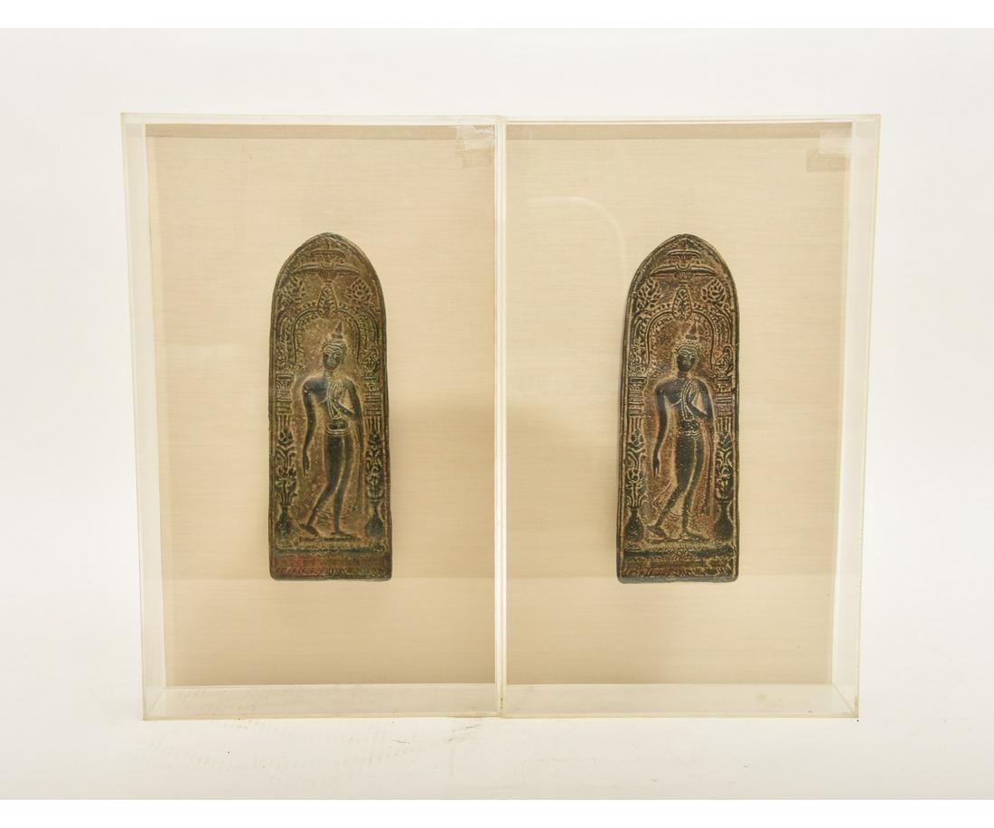 Pair of Asian Metal Relief Deities (1 of 4)