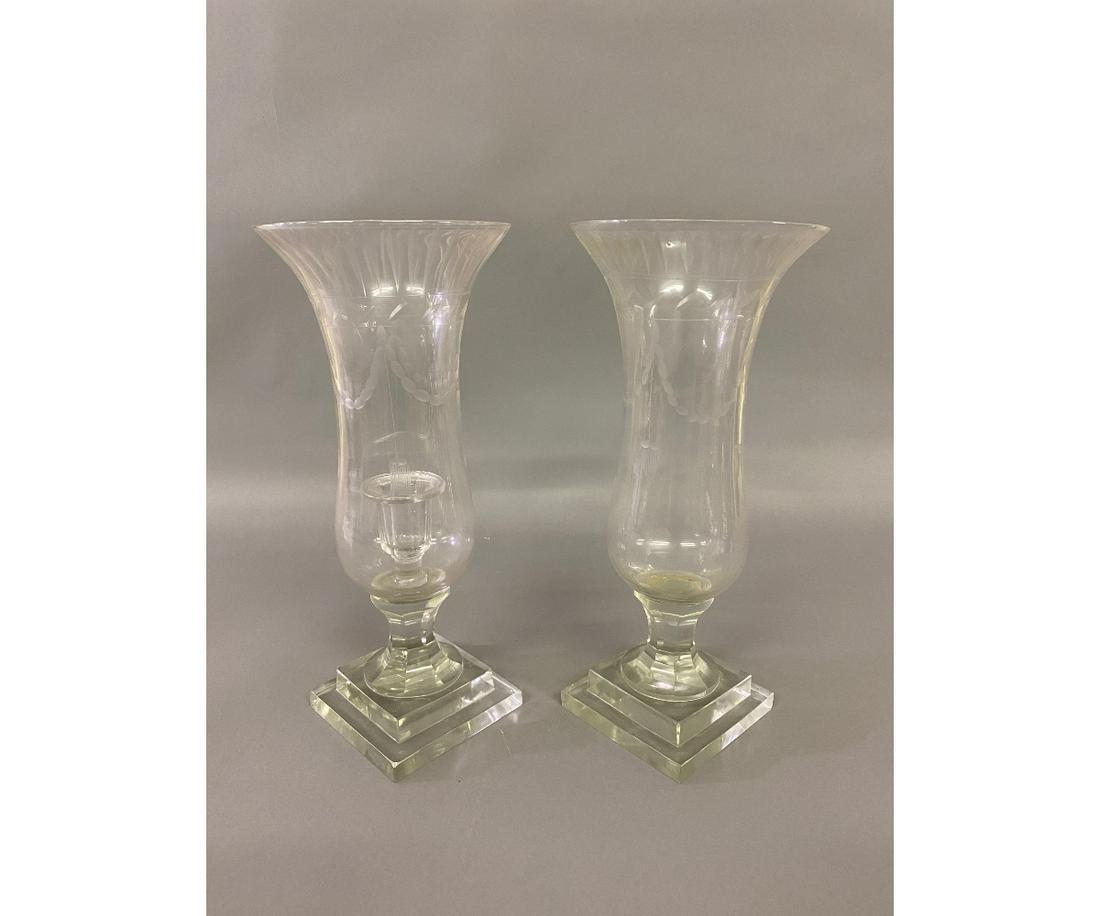Pair of One-Piece Glass Candlesticks (1 of 4)