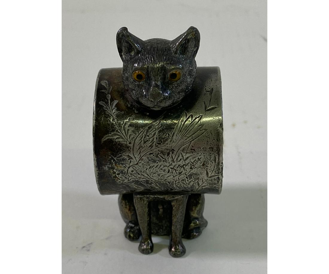 Rare Victorian Cat Napkin Ring (1 of 4)