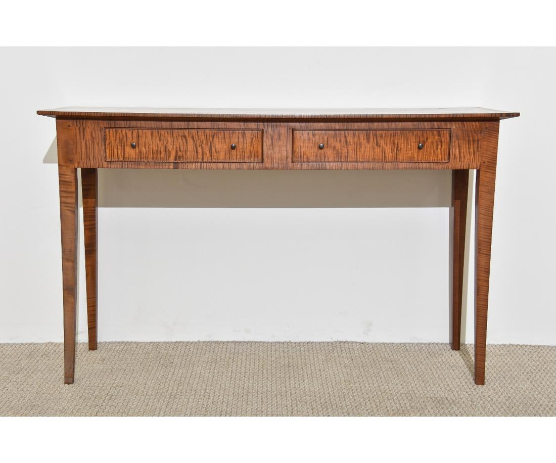 Tiger Maple Two-Drawer Side Table (1 of 8)