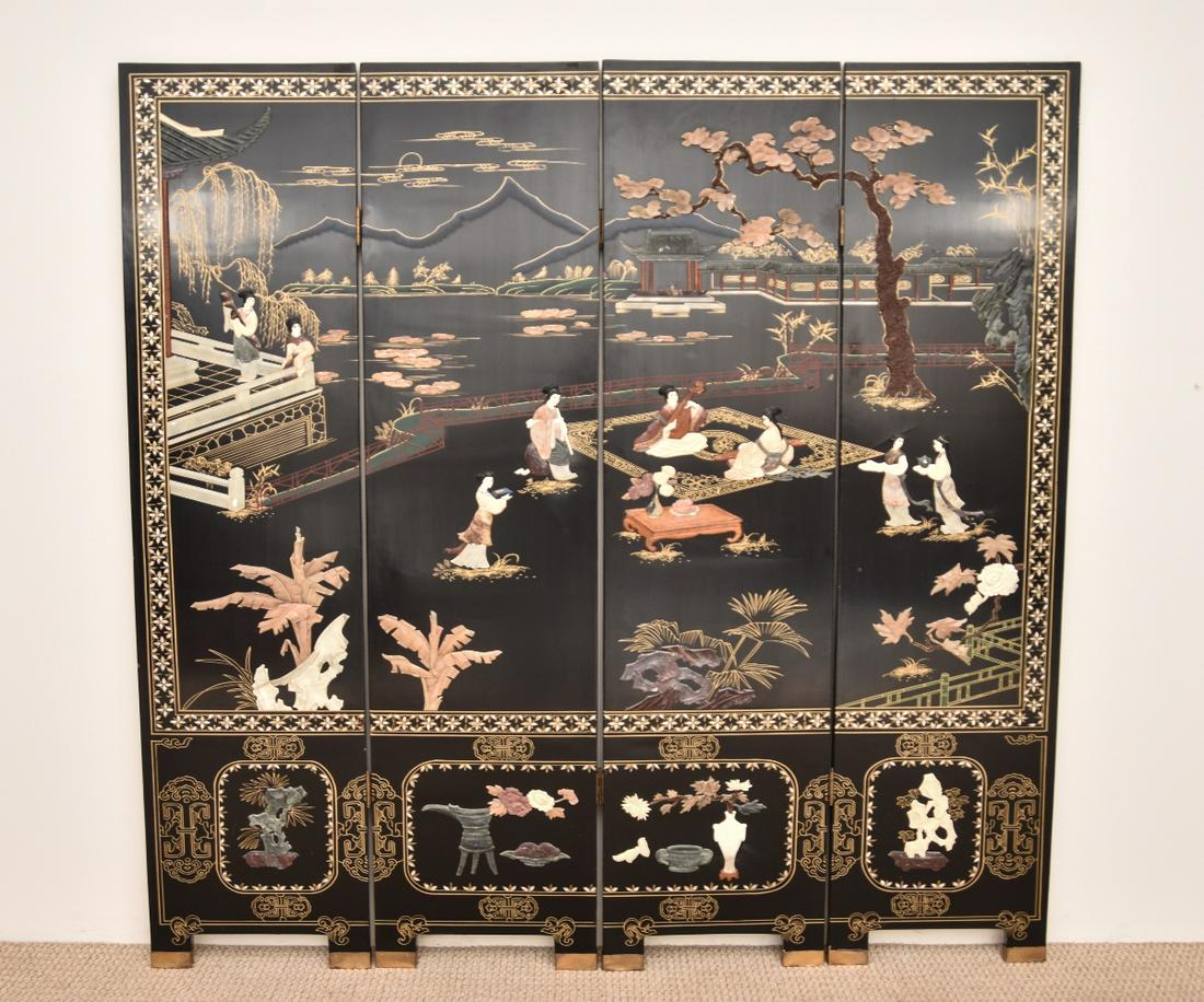 Asian Black Lacquered Screen (1 of 14)