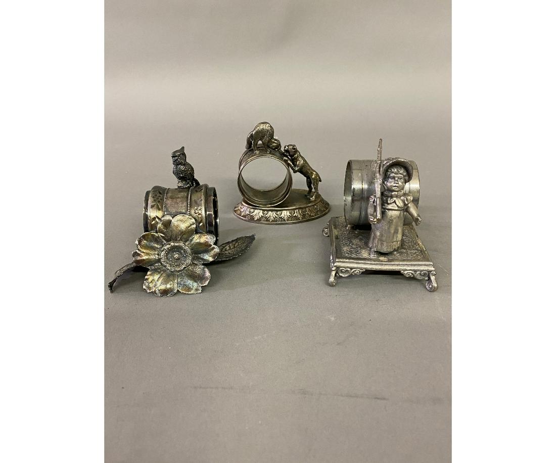 Three Victorian Silver Plate Napkin Rings (1 of 4)