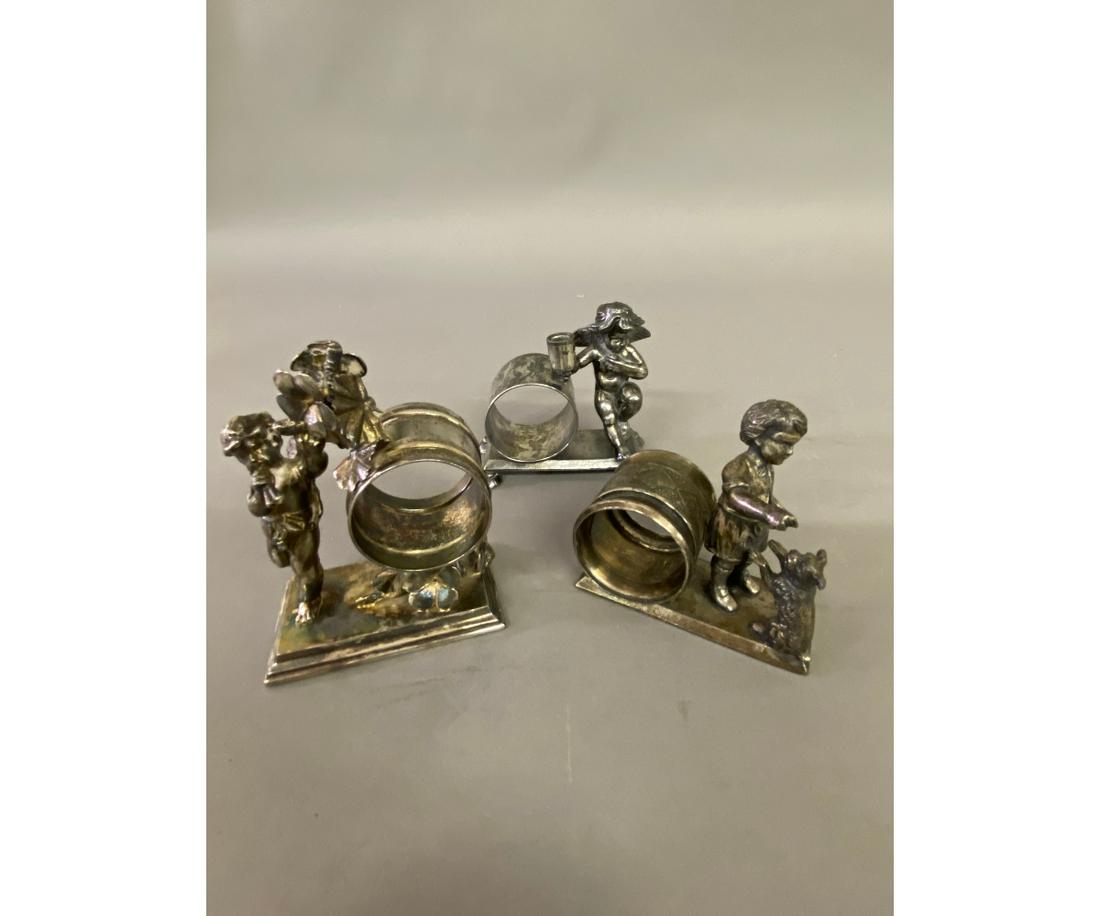 Three Victorian Silver Plate Napkin Rings (1 of 4)