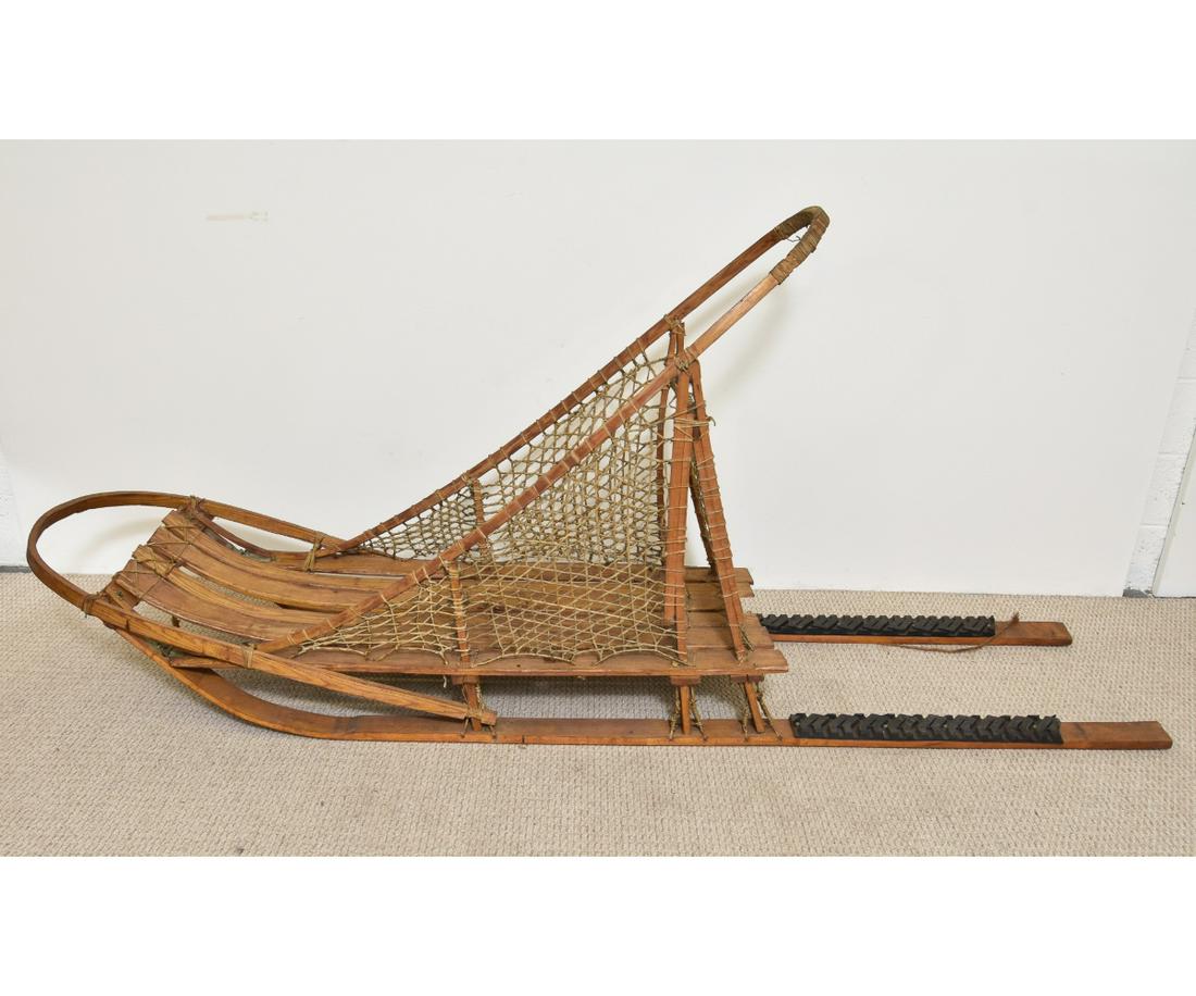Vintage Wood and Rawhide Dog Sled (1 of 4)