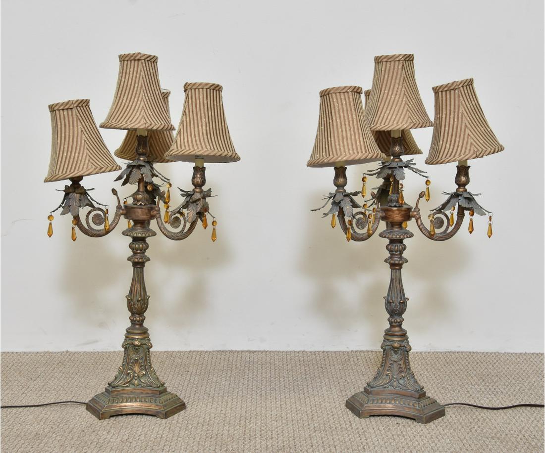 Pair of Continental Style Tall Lamps (1 of 5)