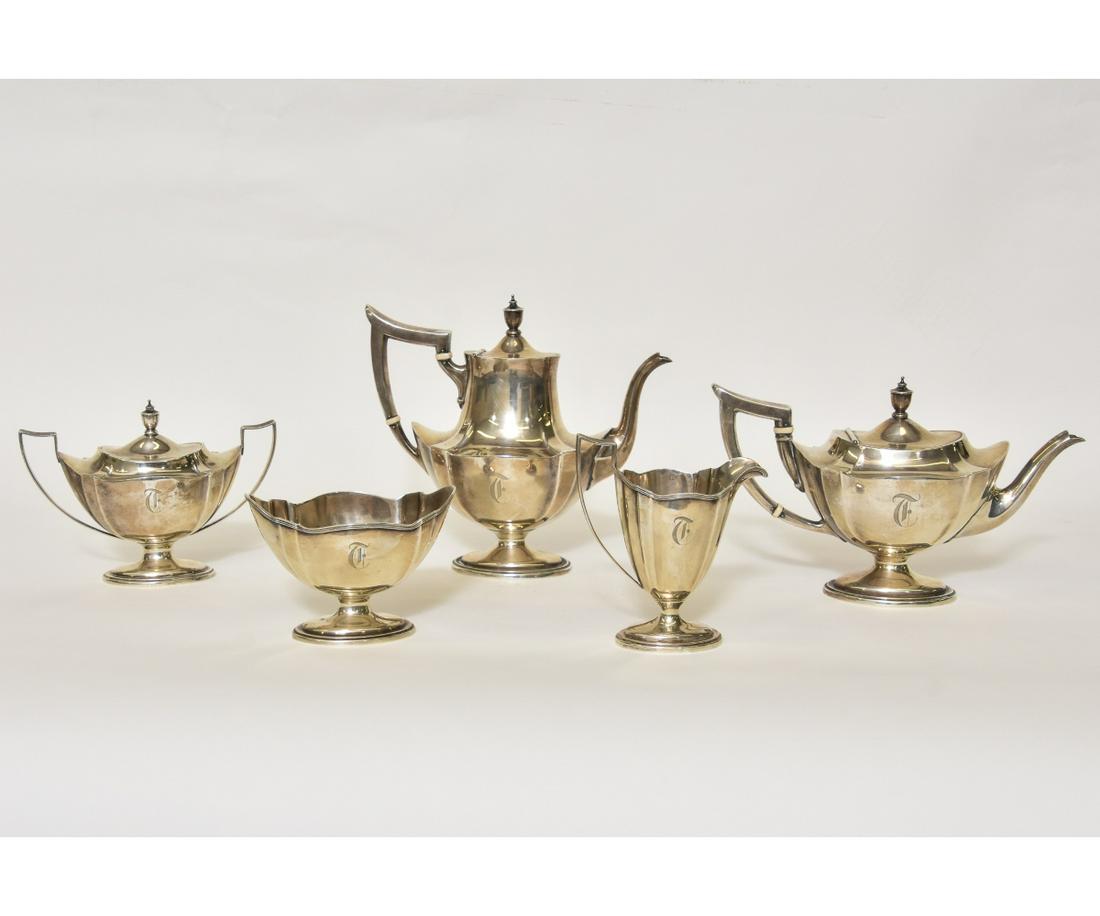 Five-Piece Sterling Silver Tea Service (1 of 3)