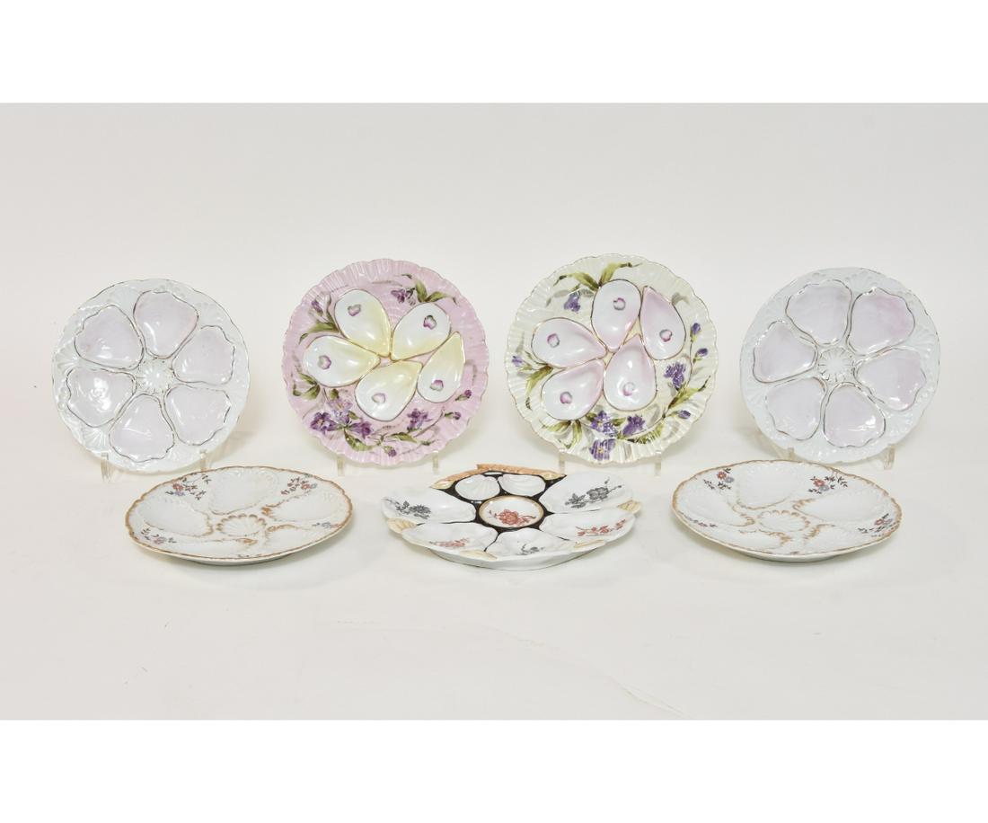 Six Vintage Paris Porcelain Oyster Plates (1 of 2)