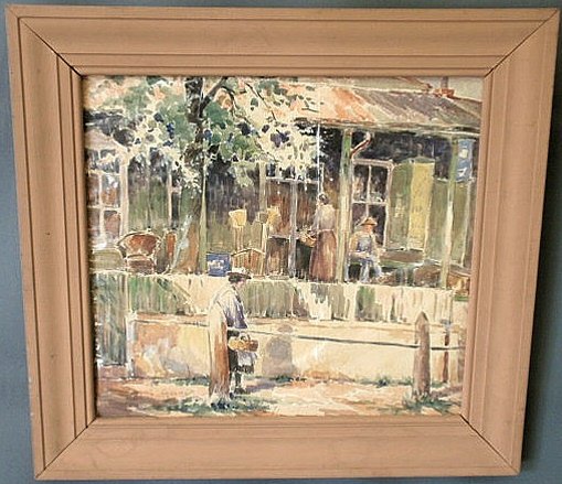 Greene, Albert Van Nesse [American, 1887-1971] rar: Greene, Albert Van Nesse [American, 1887-1971] rare watercolor painting of the Yellow Springs General Store on Art School Road, Chester Springs signed "Greene". 14"x15.5
