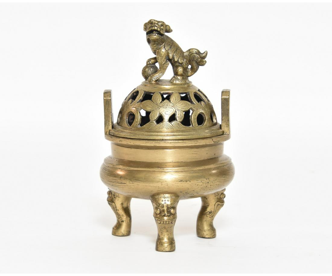 ASIAN BRONZE INCENSE BURNER (1 of 7)