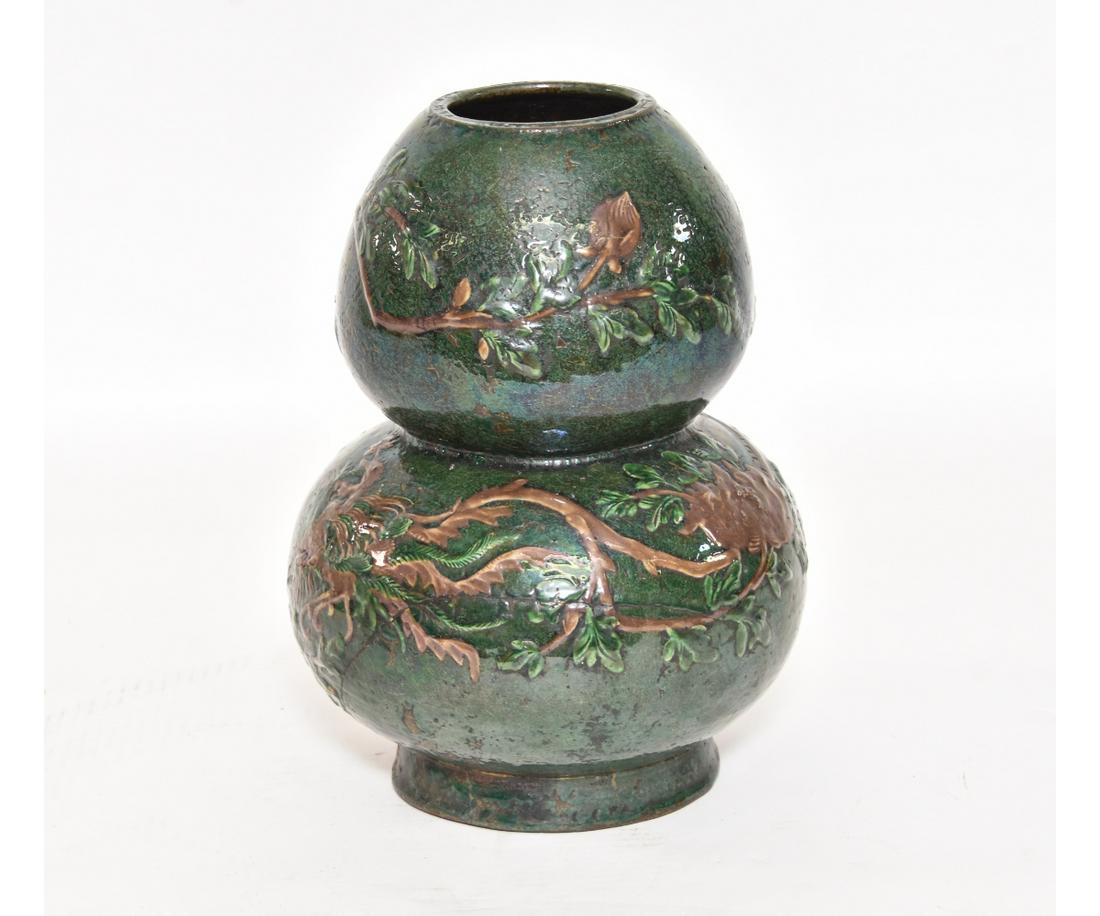 ASIAN GLAZED DOUBLE GOURD VASE (1 of 8)
