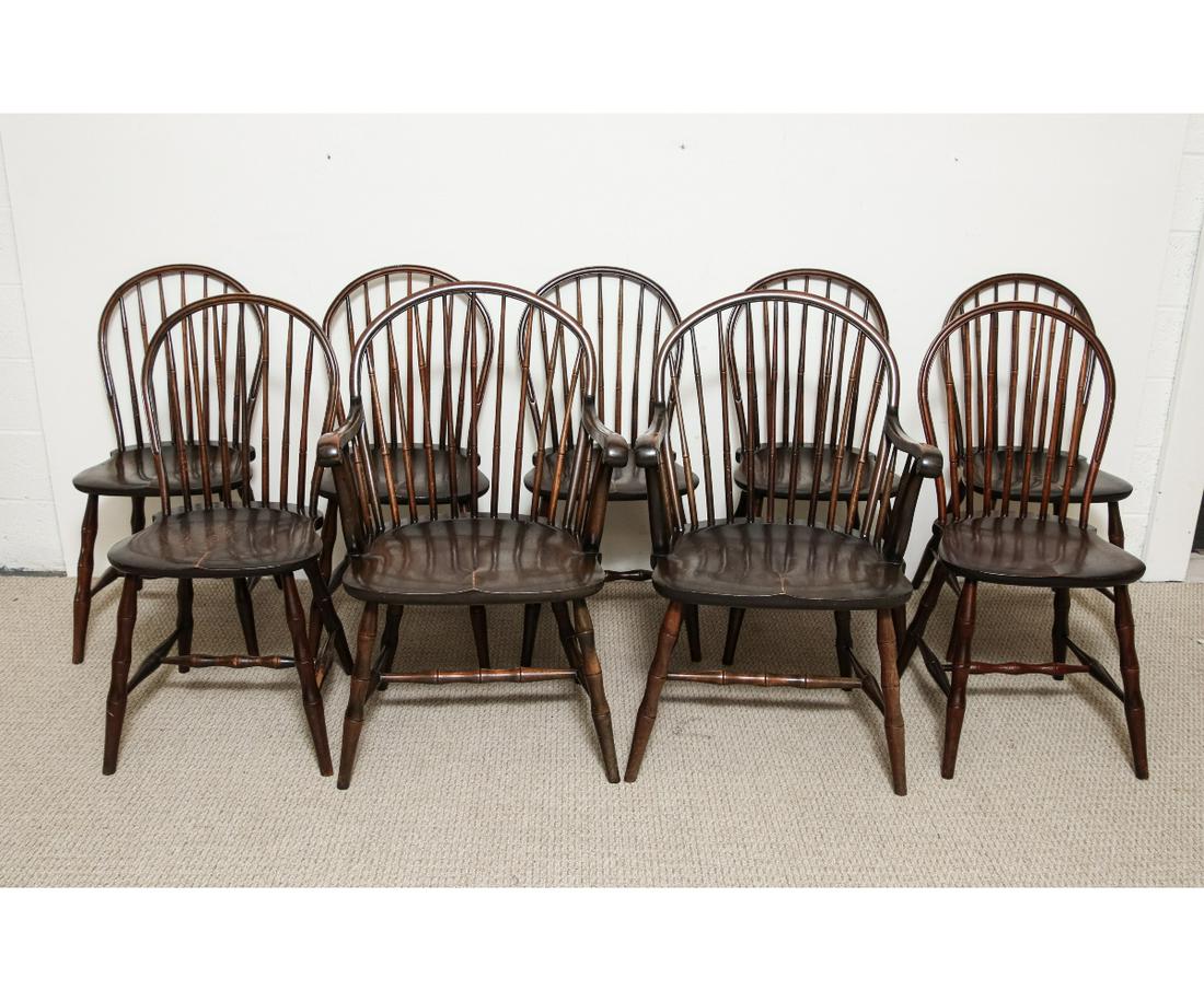 SET OF NINE WINDSOR STYLE CHAIRS (1 of 5)