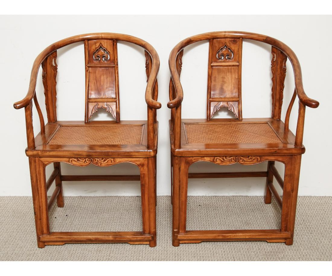 PAIR CHINESE OPEN ARMCHAIRS (1 of 7)