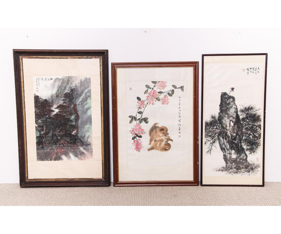 THREE CHINESE PAINTINGS (1 of 5)