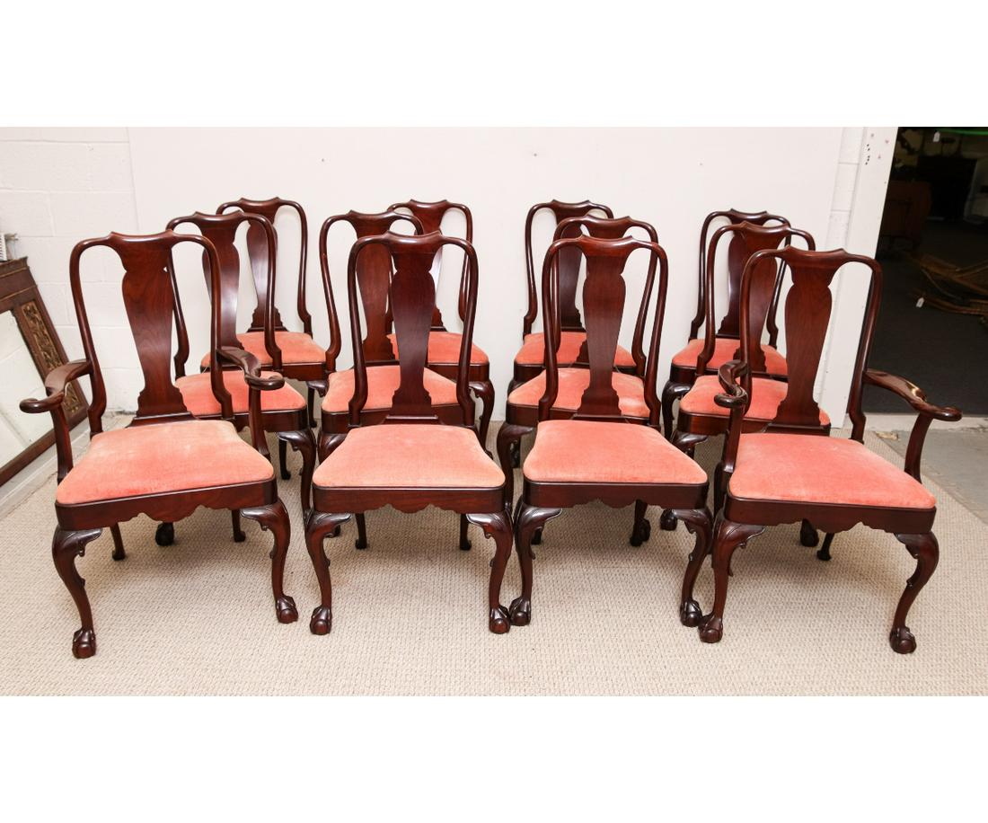 SET OF TWELVE CHIPPENDALE STYLE CHAIRS (1 of 6)