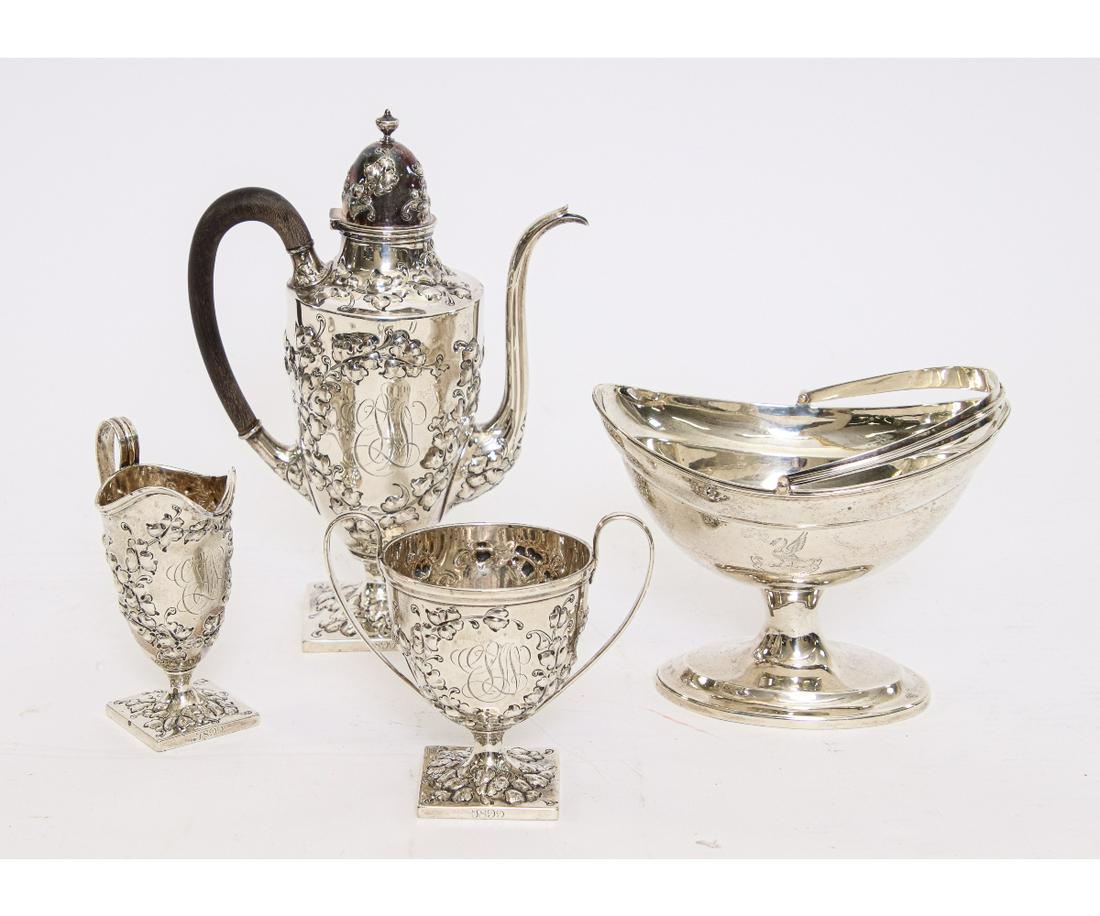 STERLING SILVER THREE PIECE COFFEE SERVICE (1 of 3)