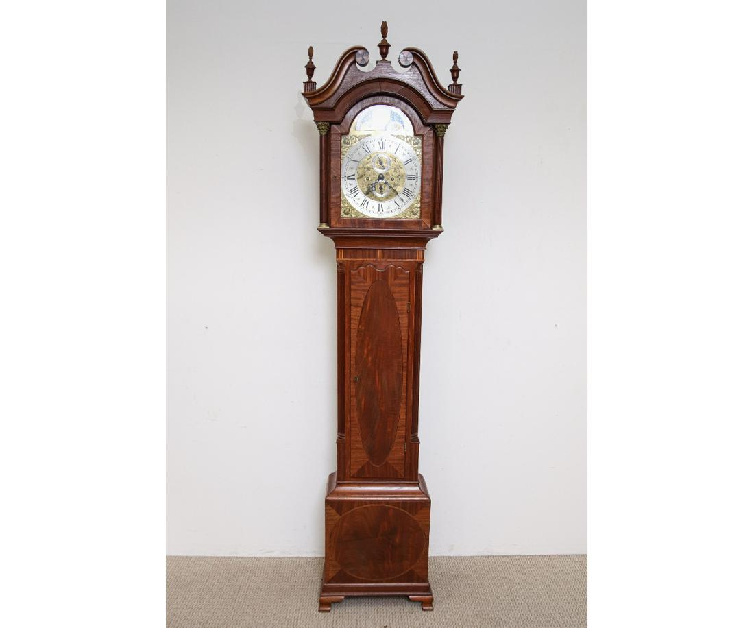 GEORGIAN MAHOGANY TALL CASE CLOCK (1 of 9)