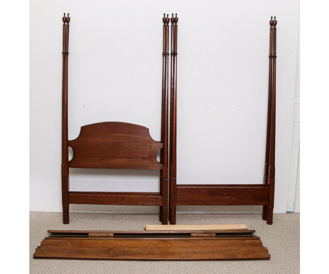 TWO SHERATON STYLE STICKLEY BEDS (1 of 2)