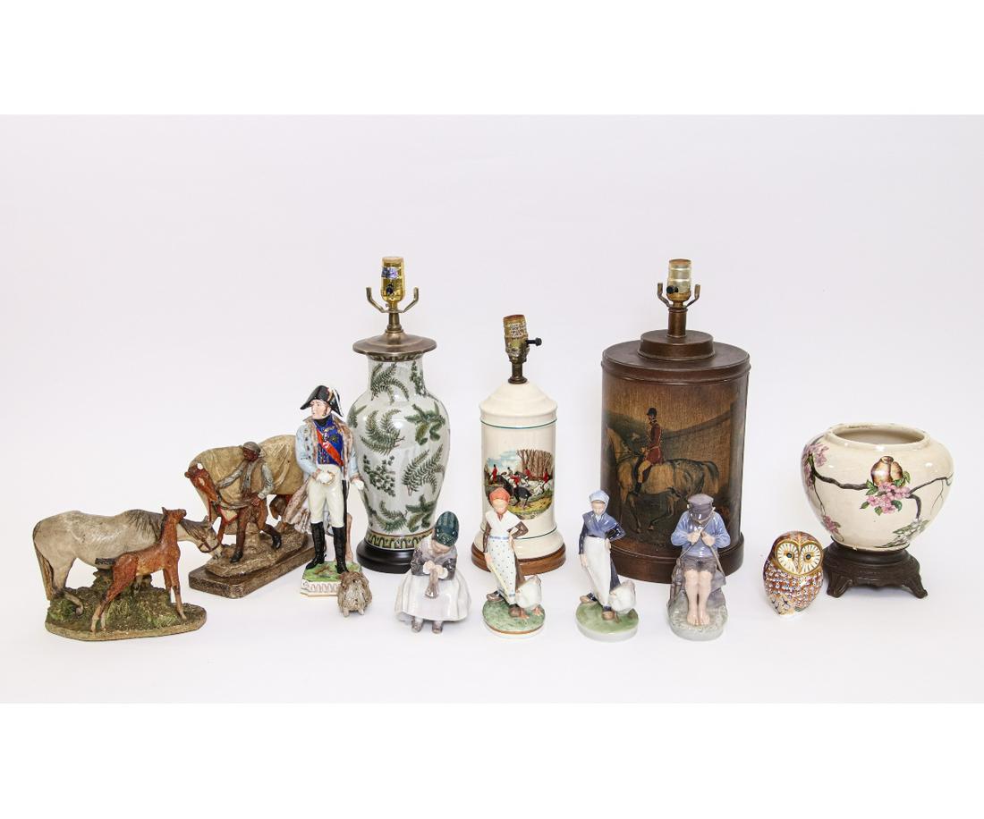 GROUPING THREE TABLE LAMPS etc. (1 of 5)