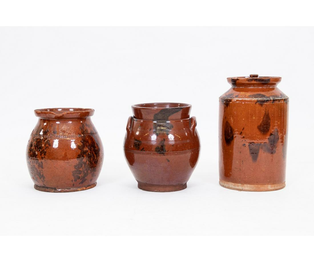 THREE PIECES OF REDWARE (1 of 6)