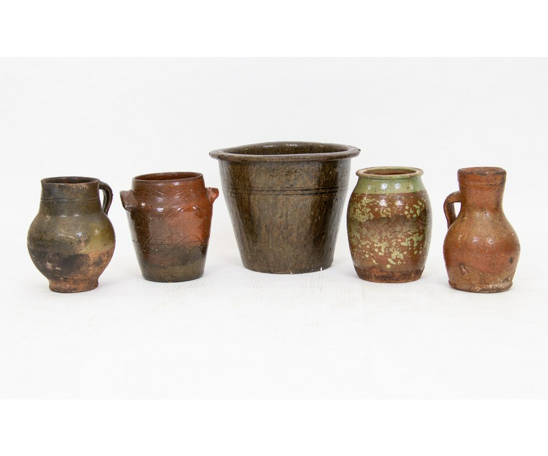 LARGE GREEN GLAZED FLOWER POT etc. (1 of 6)