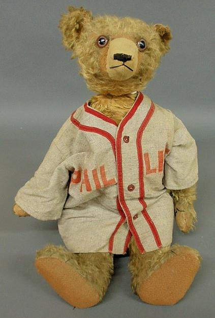 Early mohair teddy bear. 24"h.: Early mohair teddy bear. 24"h.