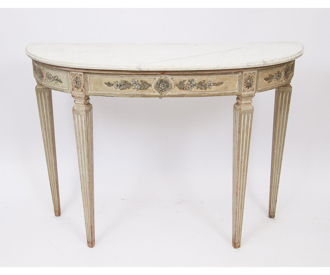 ITALIAN CARVED DEMILUNE TABLE (1 of 2)