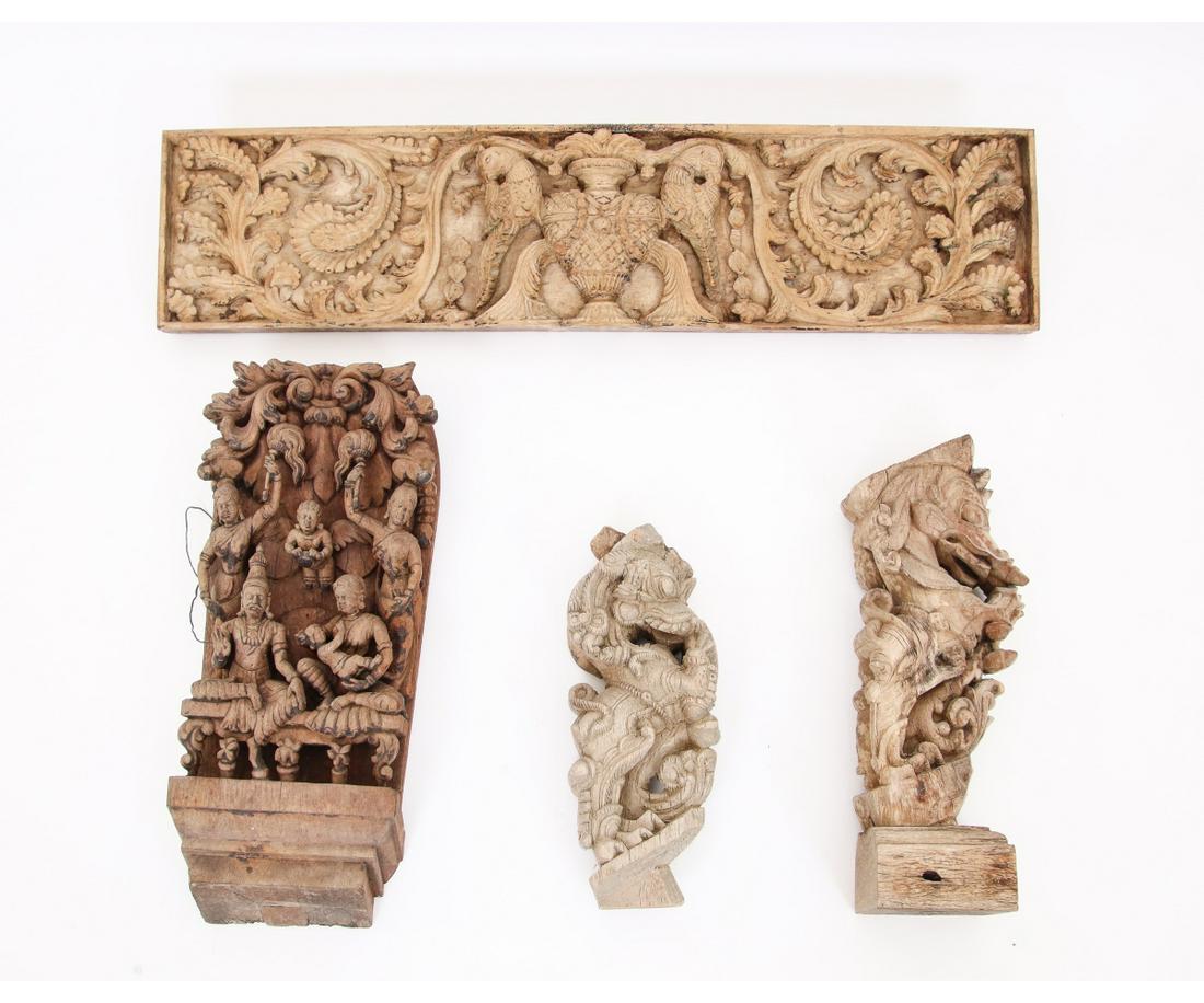 LARGE CHINESE ARCHITECTURAL WOOD CARVINGS (1 of 2)