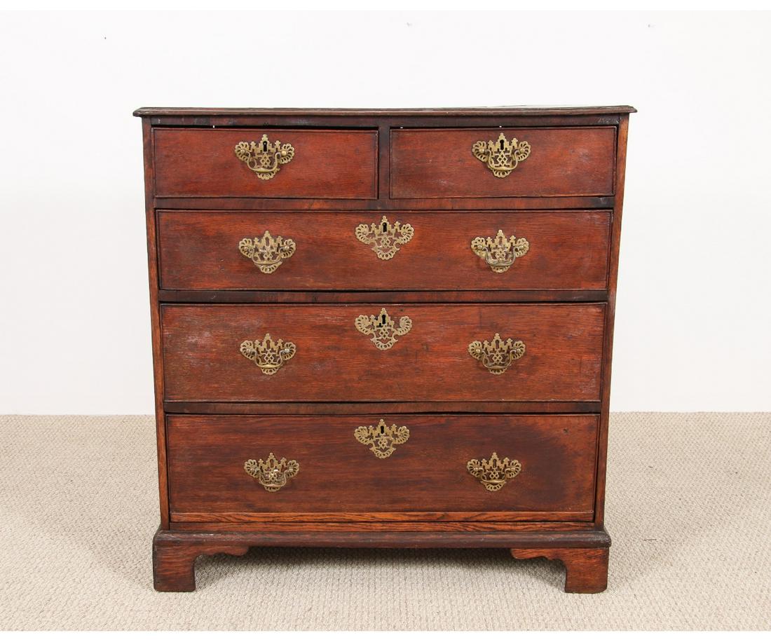 ENGLISH CHIPPENDALE OAK CHEST (1 of 7)