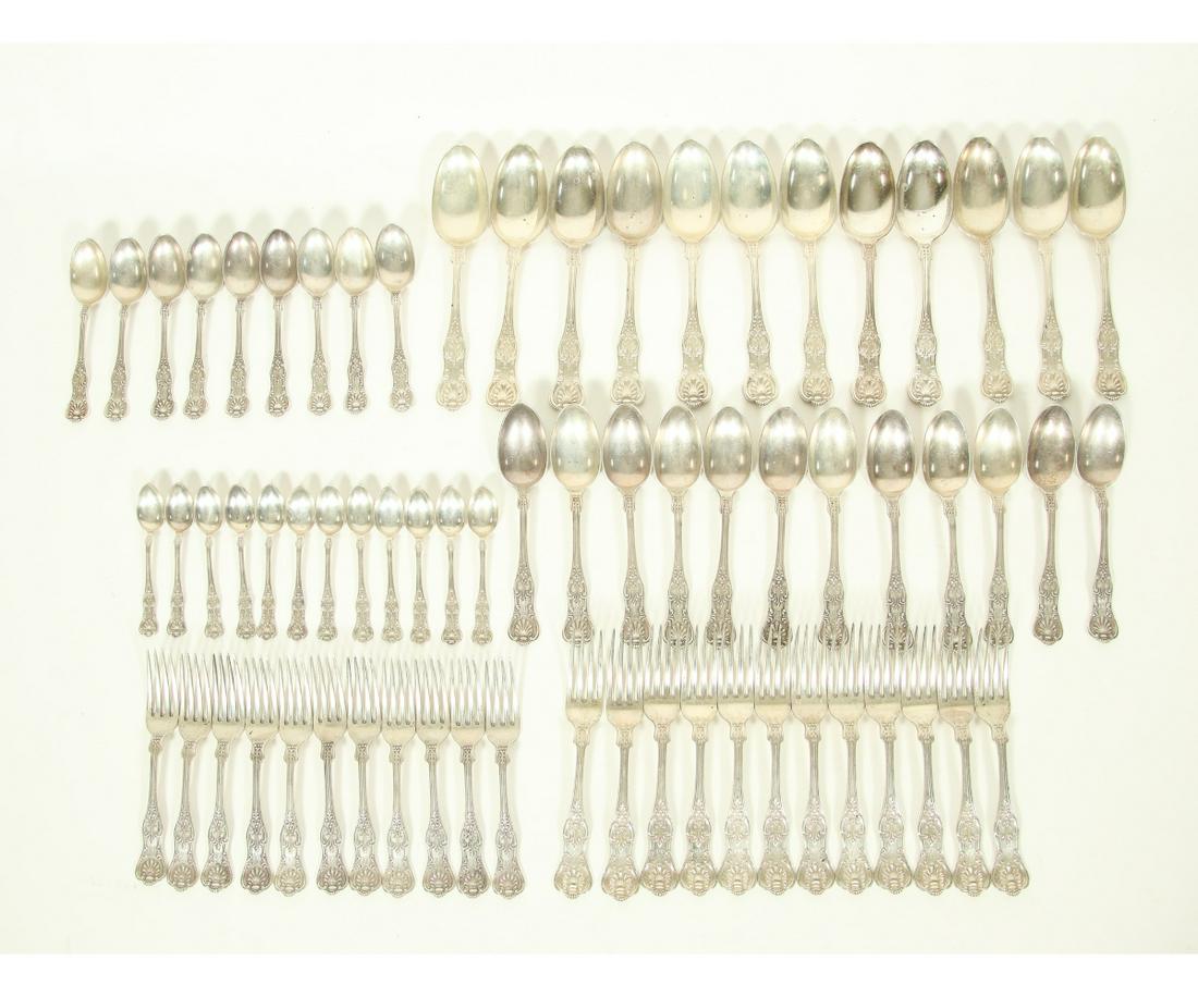 KINGS PATTERN STERLING SILVER FLATWARE SERVICE (1 of 2)