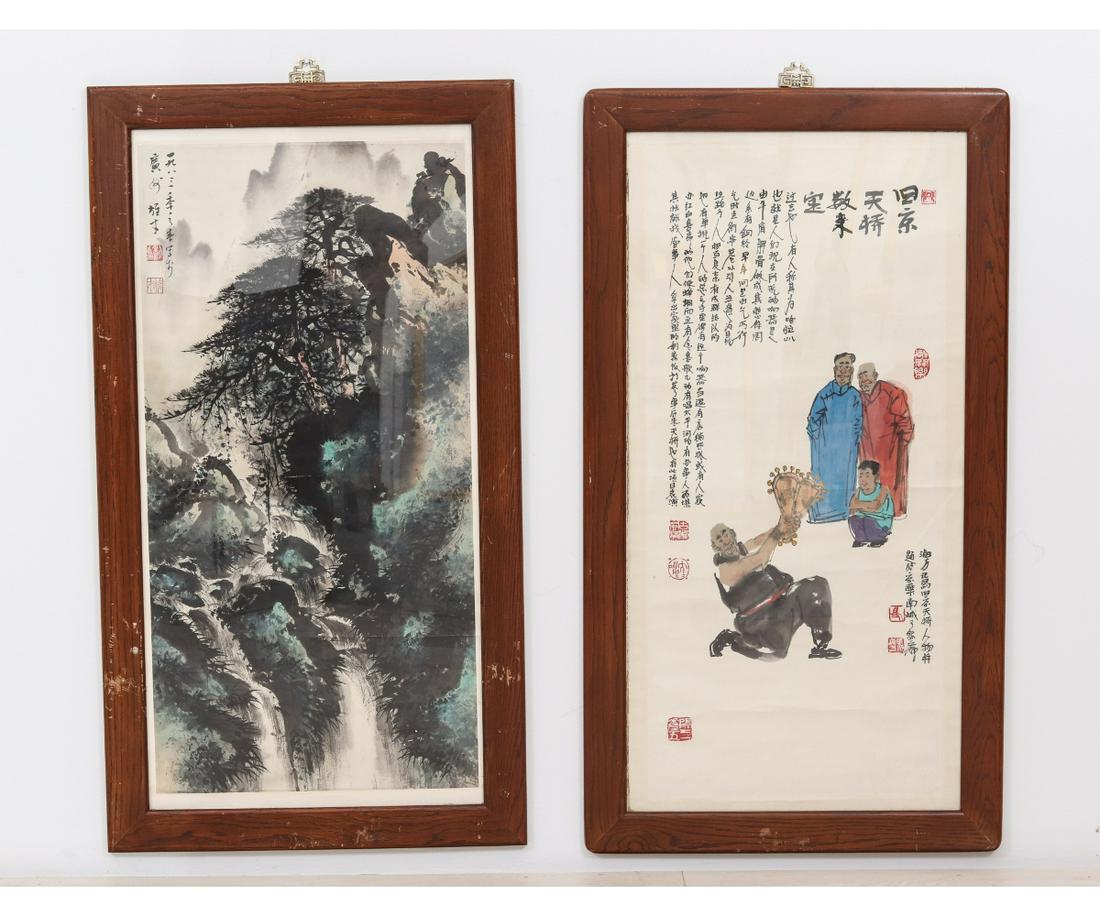 TWO FRAMED CHINESE WATERCOLORS (1 of 5)