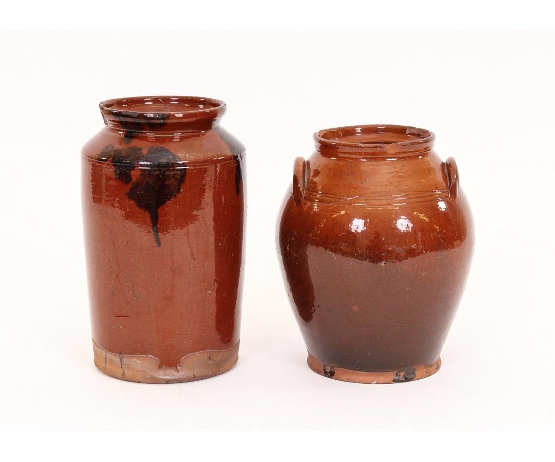 REDWARE CANISTER AND CROCK (1 of 6)