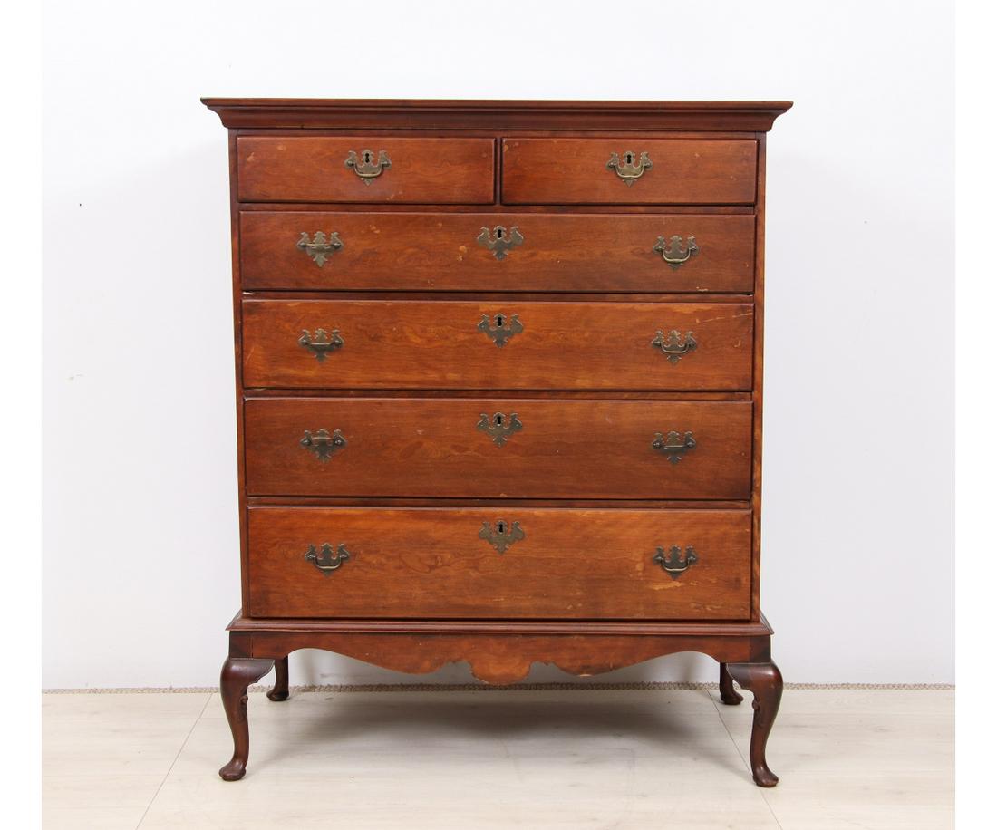 NEW ENGLAND QUEEN ANNE CHEST ON FRAME (1 of 6)