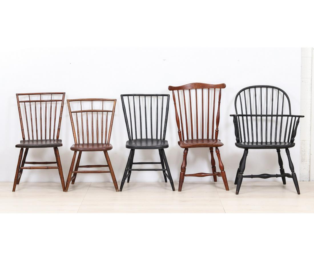 FIVE WINDSOR CHAIRS (1 of 10)