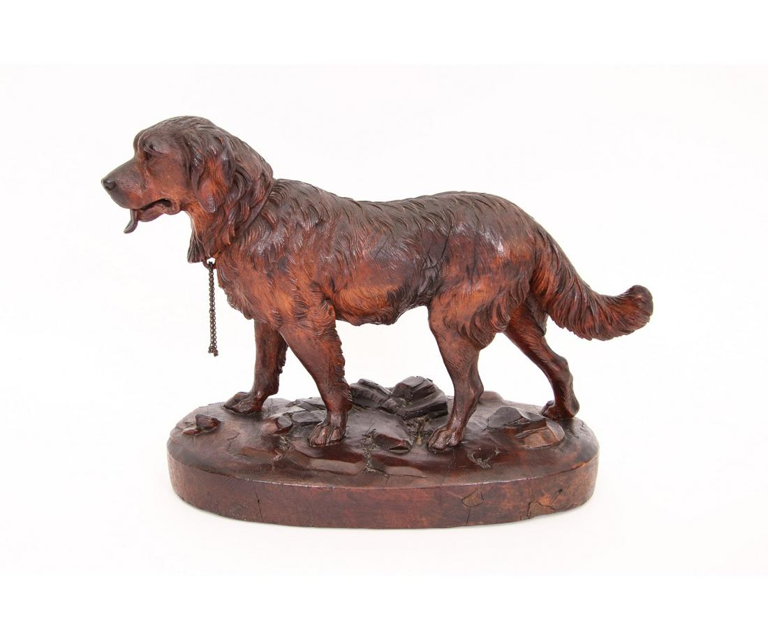 BLACK FOREST CARVED DOG (1 of 6)