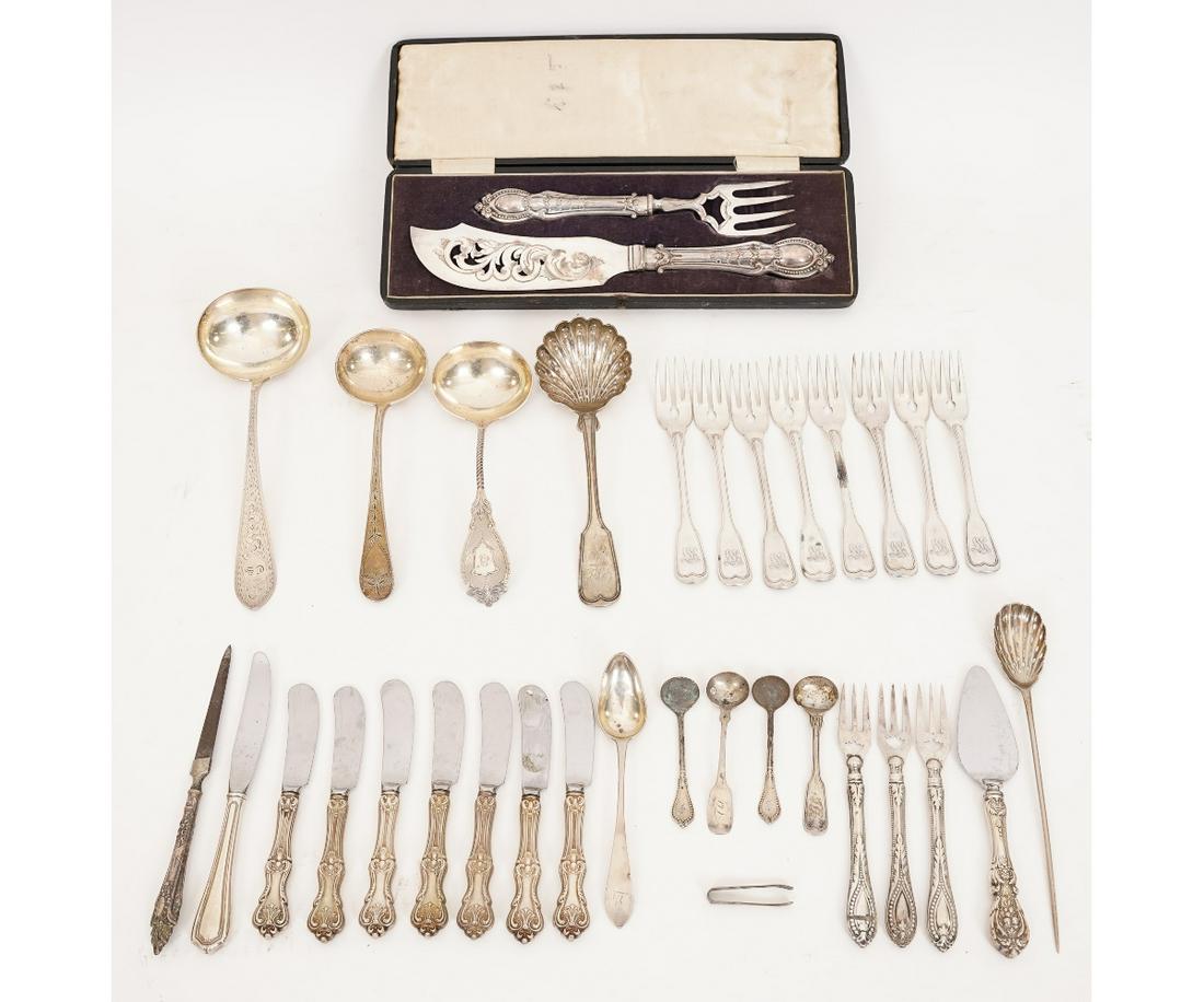 ENGLISH COIN SILVER TABLEWARE (1 of 8)