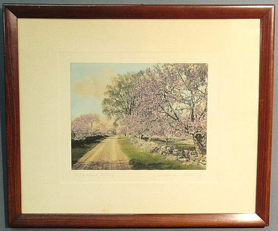 Signed Wallace Nutting print of a spring landscape: Signed Wallace Nutting print of a spring landscape titled “Gorgeous May”. Overall 15.5”x18.5”