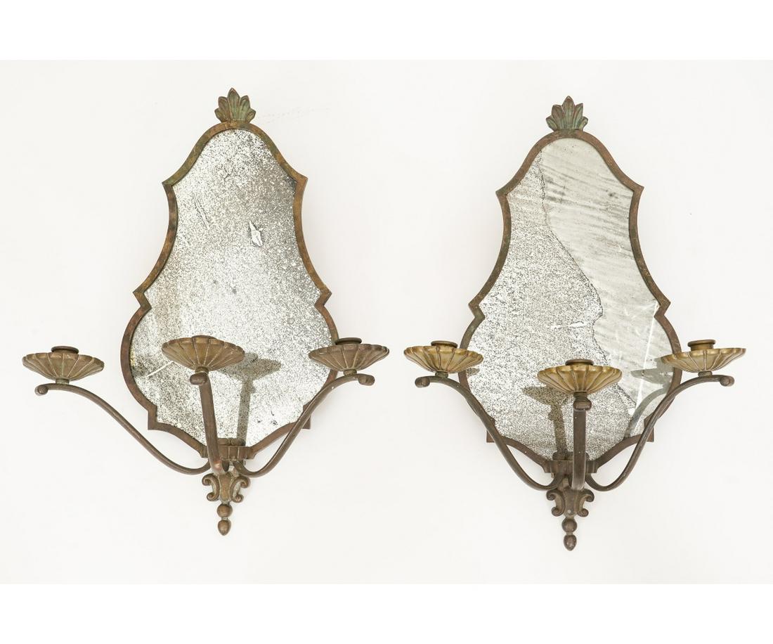 PAIR BRASS MAISON JANSEN SCONCES (1 of 5)