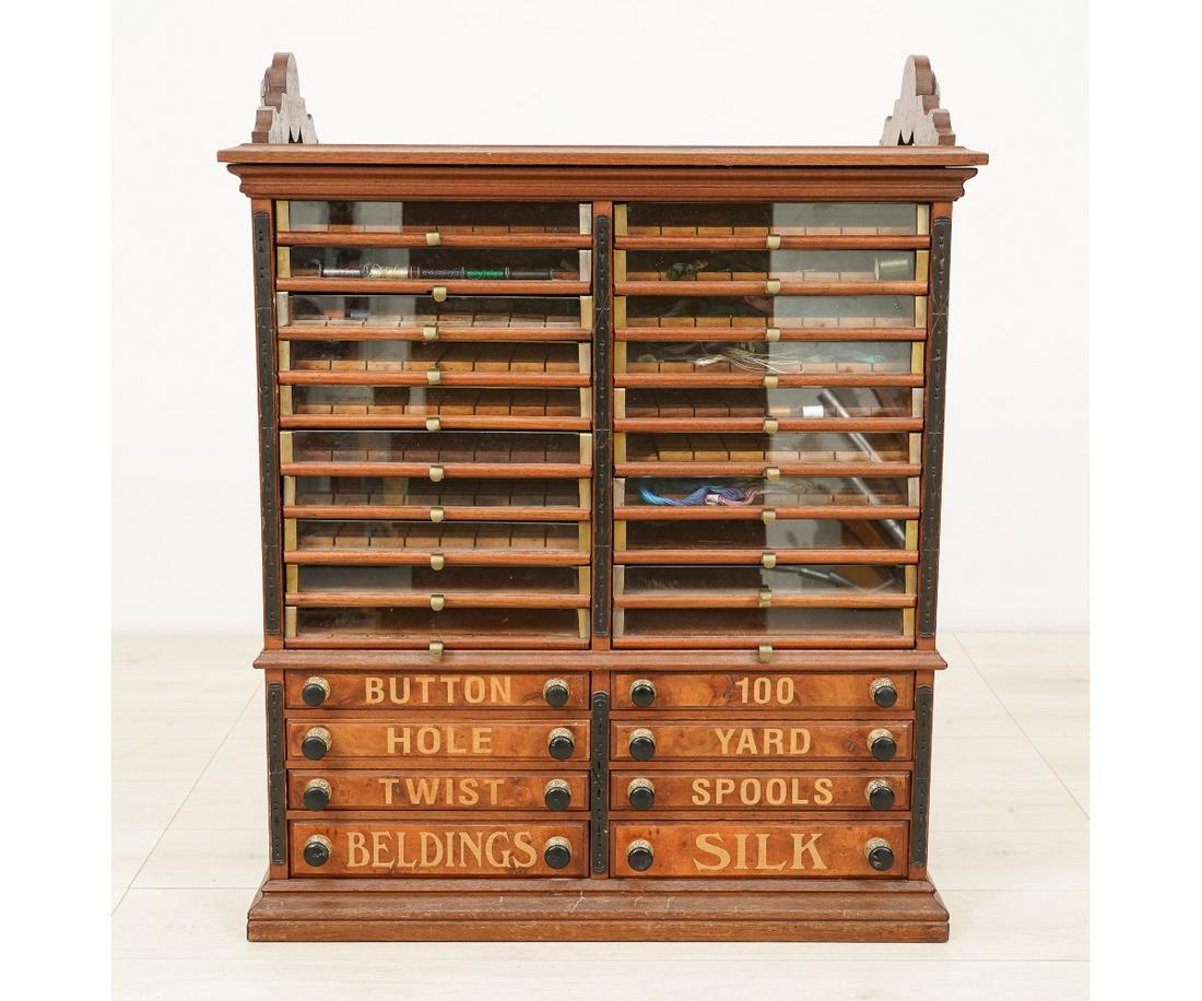 VINTAGE WALNUT SPOOL CABINET (1 of 14)